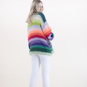 MULTI COLOR HAND KNITTED CARDIGAN 63072 (6PC)