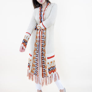 TIRBAL FRINGED LONG CARDIGAN 64097 (6PC)