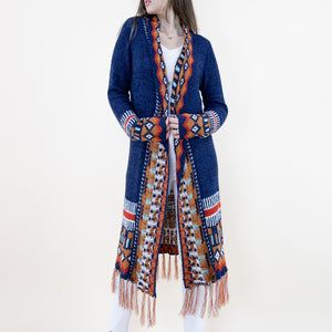 TIRBAL FRINGED LONG CARDIGAN 64097 (6PC)