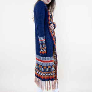 TIRBAL FRINGED LONG CARDIGAN 64097 (6PC)