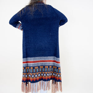TIRBAL FRINGED LONG CARDIGAN 64097 (6PC)