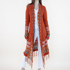 TIRBAL FRINGED LONG CARDIGAN 64097 (6PC)