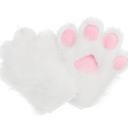 Faux Fur Cat Paws Furry Gloves Animal Mittens GE5829-1 (12PAIR)