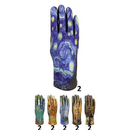 Women's Van Gogh Paintings Gloves GL156 (12PAIR)