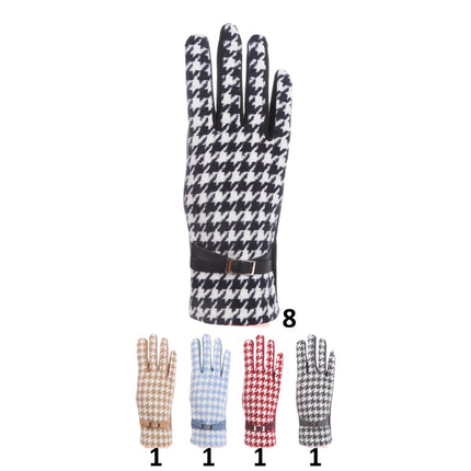 Women's Houndstooth Touch Screen Gloves GL183 (12PAIR)