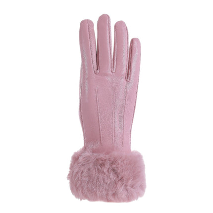 Women's PU Leather Faux Fur Gloves GL211 (12PAIR)