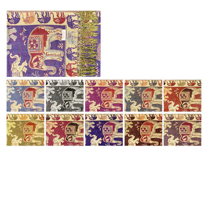 METALLIC PASHMINA ELEPHANT PATTERN GM35 (12PC)