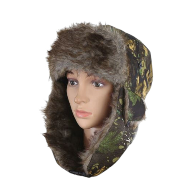 Camo Winter Hat With Faux Fur Bomber Hunter Hat H207-1 (12PC)