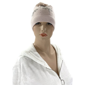 POM POM RHINESTONE DECOR BEANIE 22-3 (12PC)