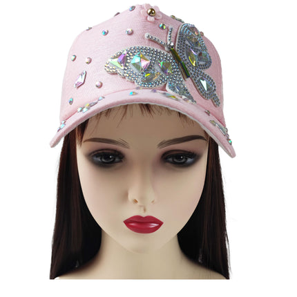 Bling Rhinestone Butterfly Baseball Cap HA6323-37 (12PC)