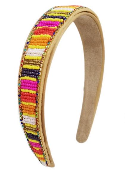 Multi Color Bead Headband HB1012-5 (12PC)