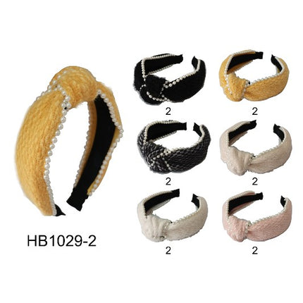 PEARL DECO HEADBAND 1029-2 (12PC)