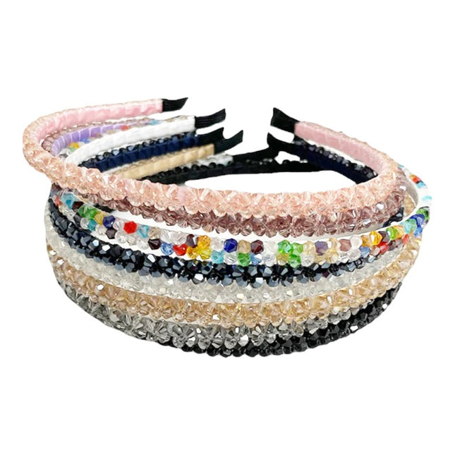 Crystal Thin Headband HB1015-3 (12PC)