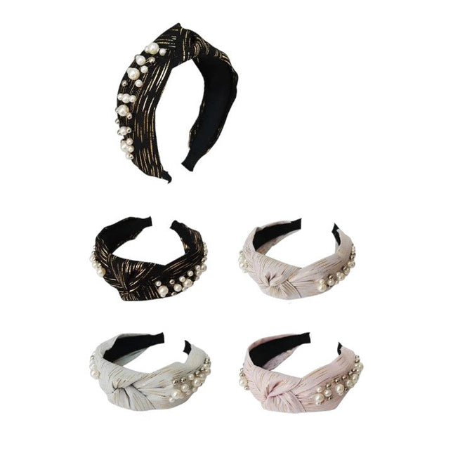 PEARL DECOR KNOT HEADBAND 809-9A (12PC)