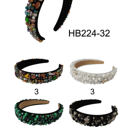 Multi Color Stone Headband HB224-32 (12PC)