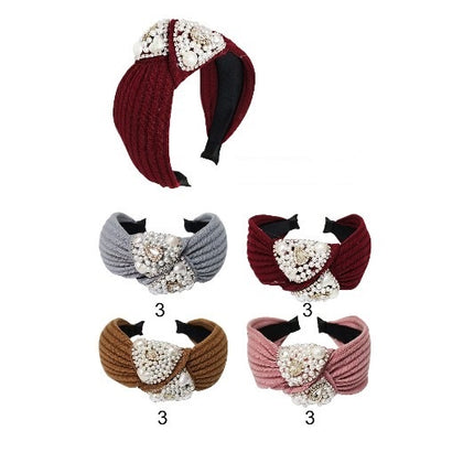 PEARL DECOR KNOT HEADBAND HB2417-41 (12PC)