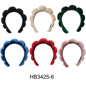 VELVET CROISSANT HEADBAND 3425-6 (12PC)