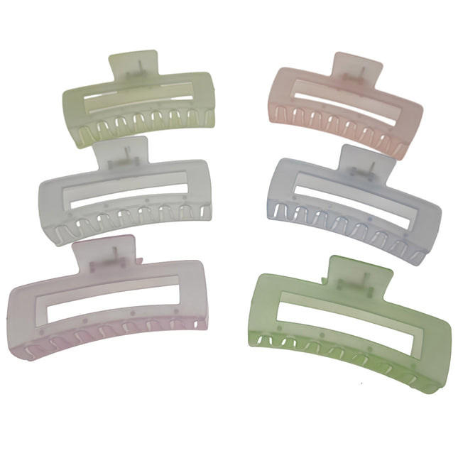 5 INCHES JUMBO SQUARE CLAW CLIP 6 COLOR MIX 31118-12 (12PC)