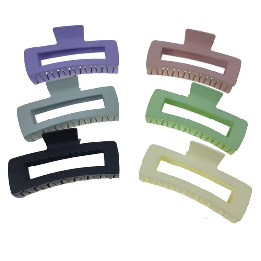 5 INCHES JUMBO SQUARE CLAW CLIP 6 COLOR MIX 31118-19 (12PC)