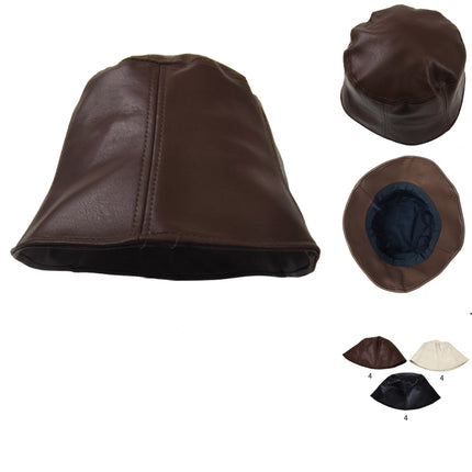 Women's Pu Bucket Hat HT3104-3 (12PC)