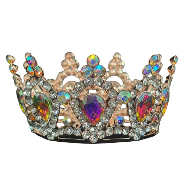 CRYSTAL SMALL TIARA HAIR COMB HT952 (6PC)