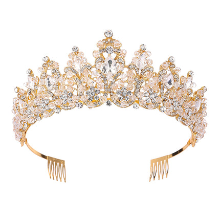 Crystal Tiara Crown HT0986 (2PC)