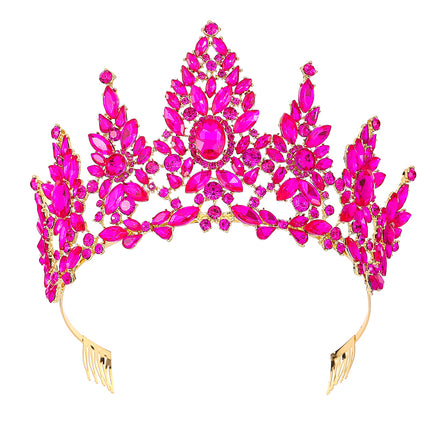 Crystal Tiara Crown HT0987 (2PC)