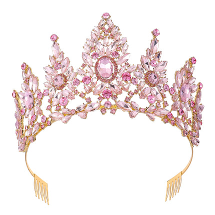 Crystal Tiara Crown HT0987 (2PC)