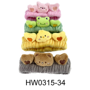 CUTE ANIMAL HEART SPA HEADWRAP 0315-34 (12PC)