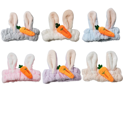 Cute Bunny Ear Carrot Spa Headwrap HW3314-62 (12PC)