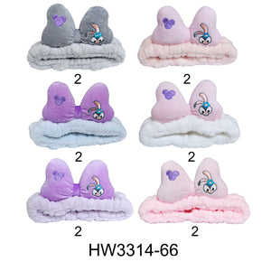 RIBBON BUNNY SPA HEADWRAP 3314-66 (12PC)