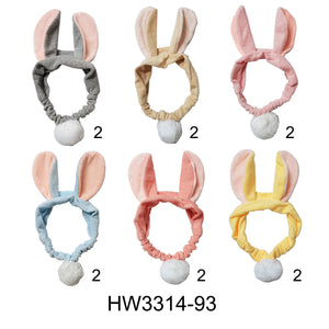 BUNNY EAR N POM TAIL HEADBAND 3314-93 (12PC)