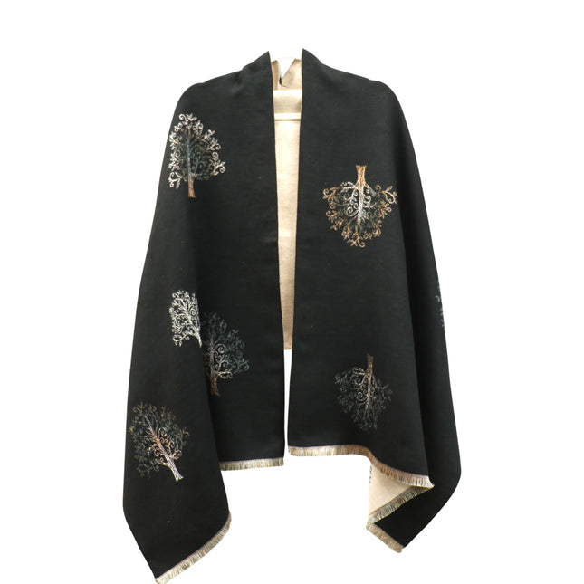 Cashmere Feel Winter Reversible Lucky Tree patten  Scarves SCF1230-34(12PC)