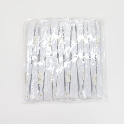 White On White Hand Held Folding Fan JF6323-19 (12PC)
