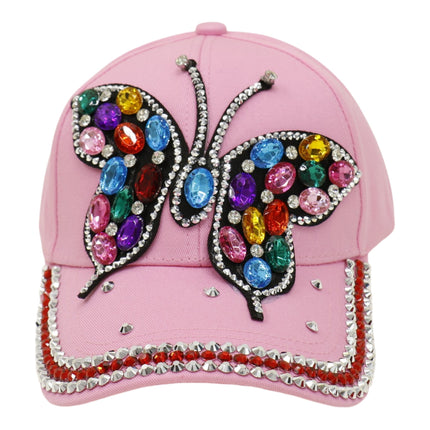 Bling Rhinestone Rainbow Butterfly Baseball Cap HA6323-32 (12PC)