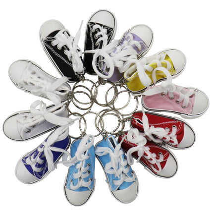 Cute Classic Canvas Rubber Sole Sneakers Car Bag Pendant Key Chain KC5909-4 (12PC)