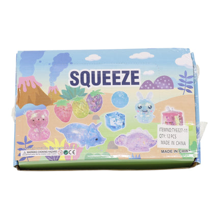 Iridescent Glitter Cube Maltose Putty Filled Squishy TY6327-11 (12PC)