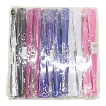 Solid Color Hand Held Folding Fan JF6323-1 (12PC)