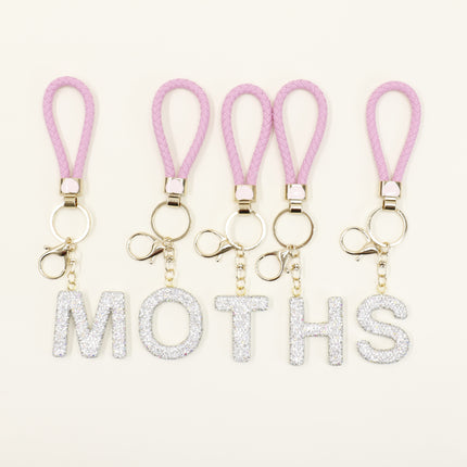 Rhinestone Alphabet Initial Letter Key Chain SS51011-40 (12PC)