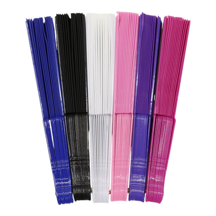 Solid Color Hand Held Folding Fan JF6323-1 (12PC)