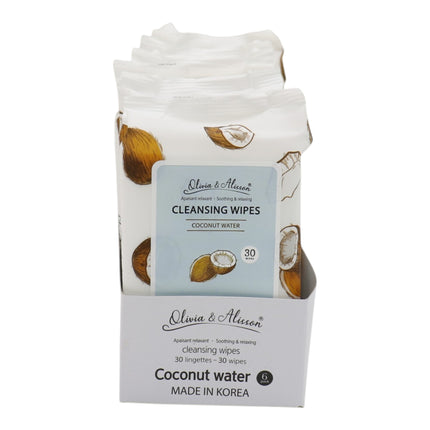 Coconut Water Cleansing Makeup Remover Wipes MIT001 (12PK)
