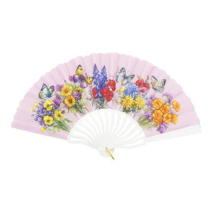 Butterfly Floral Handheld Folding Fan FN0445 (12PC)