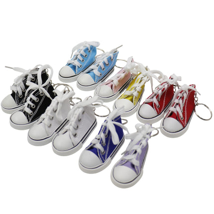 Cute Classic Canvas Rubber Sole Sneakers Car Bag Pendant Key Chain KC5909-4 (12PC)