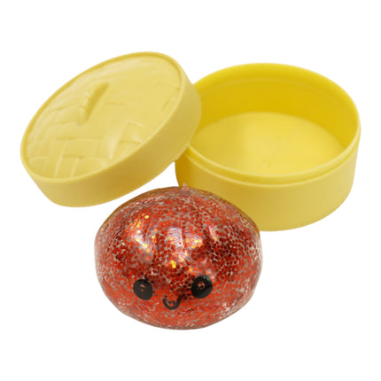 Mini Glitter Gel Bead Squishy Dumpling With Steamer SQ6606-3 (12PC)