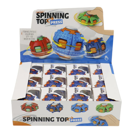 Press to Spin Fidget Spinner HelixCore Rotating Stress Ball Fidget Toy JT6723-3 (12PC)