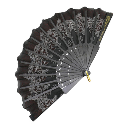 Butterfly Floral Glitter Handheld Folding Fan FNSZ09 (12PC)