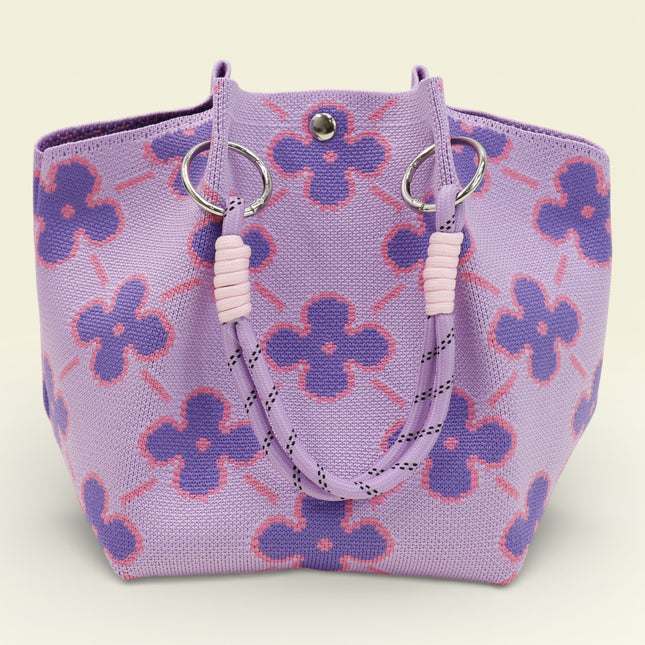 Lucky Flower Pattern Knitted Tote Bag SS51223 -19 (12PC)