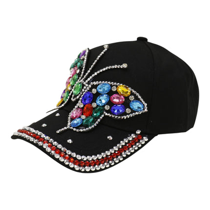 Bling Rhinestone Rainbow Butterfly Baseball Cap HA6323-32 (12PC)