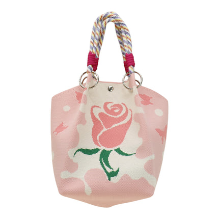 Rose Pattern Women's Knitted Bucket Bag JB6316-2 (12PC)