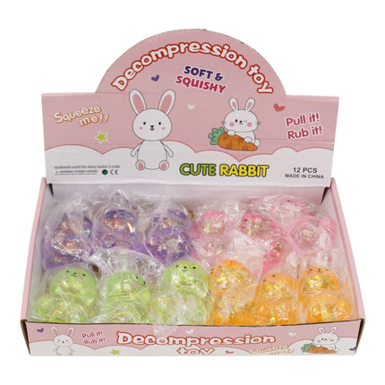 Glitter Maltose Sugar Bunny Squishy Toy SS6510-203 (12PC)